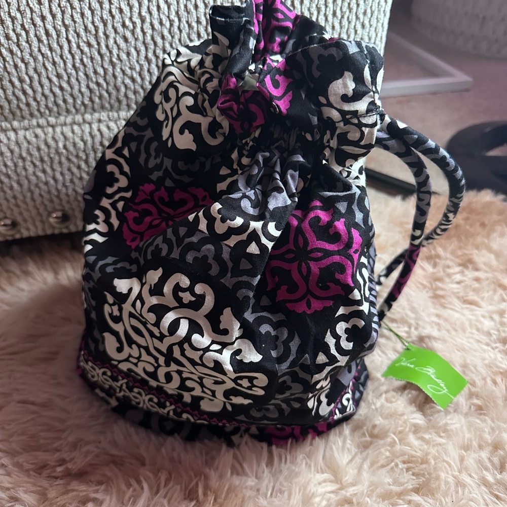 NWT Vera Bradley Black and Pink Patterned Backpack
